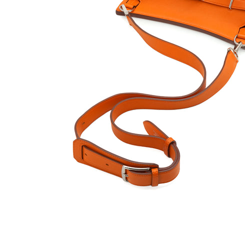 HERMES JYPSIERE 28 ORANGE TAURILLON CLEMENCE SHOULDER BAG 2012 SQUARE P SILVER HARDWARE 90348513