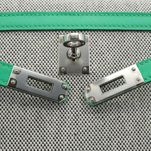 HERMES KELLY25 SELLIER VERT COMICS TOILE H VEAU SWIFT SHOULDER BAG 2024 W STAMP PALLADIUM HARDWARE 90335582