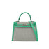 HERMES KELLY25 SELLIER VERT COMICS TOILE H VEAU SWIFT SHOULDER BAG 2024 W STAMP PALLADIUM HARDWARE 90335582