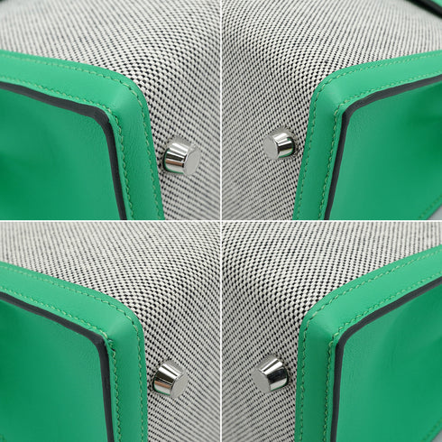 HERMES KELLY25 SELLIER VERT COMICS TOILE H VEAU SWIFT SHOULDER BAG 2024 W STAMP PALLADIUM HARDWARE 90335582