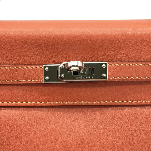 HERMES KELLY 25 RETORNE ROSY SWIFT HAND SHOULDER BAG 2008 SQUARE L PALLADIUM HARDWARE 90324810