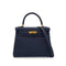 HERMES KELLY 25 RETOURNE BLUE SAPHIR TOGO HAND SHOULDER BAG 2024 W STAMP GOLD HARDWARE 90344354