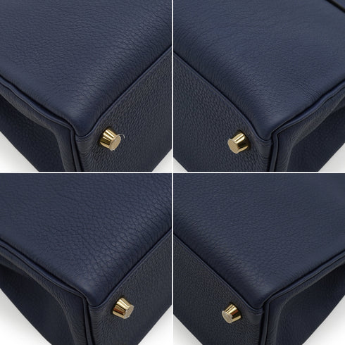 HERMES KELLY 25 RETOURNE BLUE SAPHIR TOGO HAND SHOULDER BAG 2024 W STAMP GOLD HARDWARE 90344354