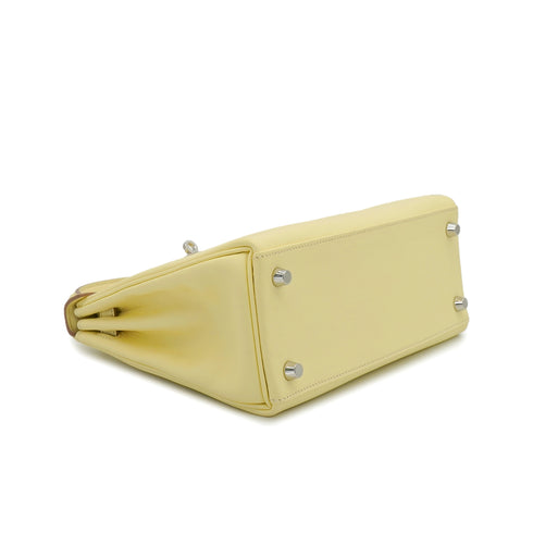 HERMES KELLY 25 RETOURNE JAUNE MILTON VEAU SWIFT HAND SHOULDER BAG 2024 W STAMP PALLADIUM HARDWARE 90345996