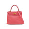 HERMES KELLY 25 RETOURNE ROSE LIPSTICK VEAU SWIFT HAND SHOULDER BAG 2018 C STAMP GOLD HARDWARE 90342431