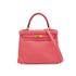 HERMES KELLY 25 RETOURNE ROSE LIPSTICK VEAU SWIFT HAND SHOULDER BAG 2018 C STAMP GOLD HARDWARE 90342431