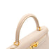 HERMES KELLY 25 SELLIER BEIGE BOX CALF HAND SHOULDER BAG 2001 SQUARE E GOLD HARDWARE 90342407