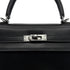 HERMES KELLY 25 SELLIER BLACK BOXCALF HAND SHOULDER BAG 2004 SQUARE H RUTHENIUM HARDWARE 90313863