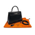 HERMES KELLY 25 SELLIER BLACK BOXCALF HAND SHOULDER BAG 2004 SQUARE H RUTHENIUM HARDWARE 90313863