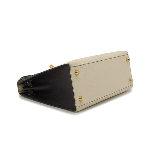 HERMES KELLY 25 SELLIER CRAIE BLACK VEAU EPSOM HAND SHOULDER BAG 2022 U STAMP SPO MATT GOLD HARDWARE 90351051