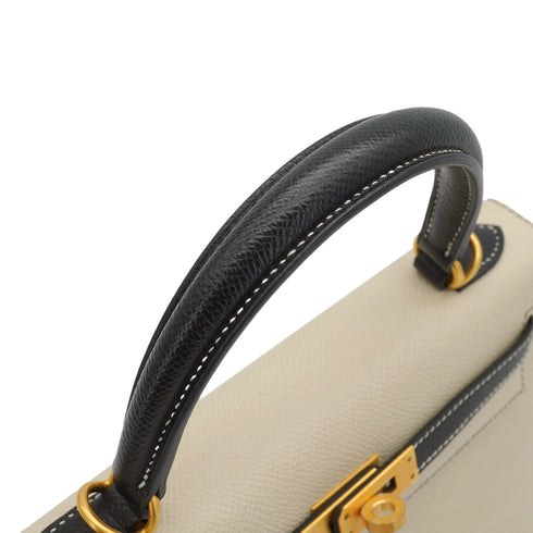 HERMES KELLY 25 SELLIER CRAIE BLACK VEAU EPSOM HAND SHOULDER BAG 2022 U STAMP SPO MATT GOLD HARDWARE 90351051