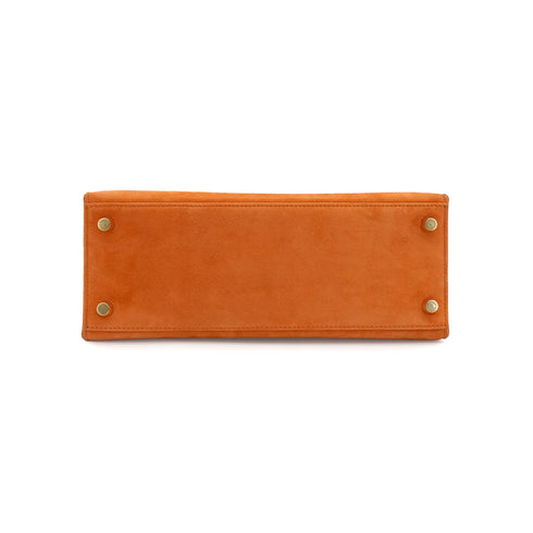 HERMES KELLY 25 SELLIER ORANGE DOBLIS HAND SHOULDER BAG K18 GOLD HARDWARE 90341905