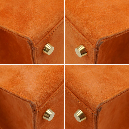 HERMES KELLY 25 SELLIER ORANGE DOBLIS HAND SHOULDER BAG K18 GOLD HARDWARE 90341905