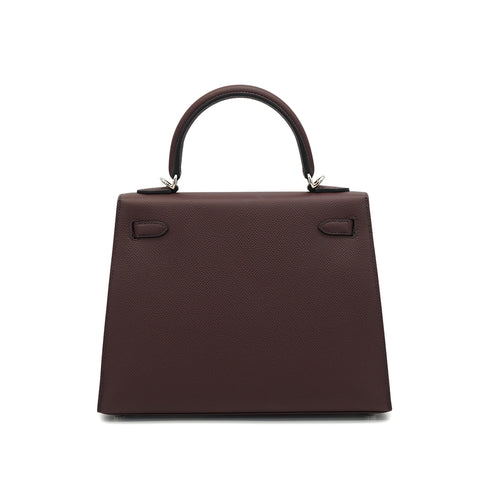 HERMES KELLY 25 SELLIER CASAQUE ETOILEE ROUGE SELLIER BLACK ROSE DARLING VEAU EPSOM VEAU TADELAKT CHEVRE MYSORE HAND SHOULDER BAG 2024 W STAMP PALLADIUM HARDWARE 90332376