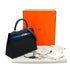 HERMES KELLY 25 SELLIER TRICOLOR BLACK ARDOISE BLEU HYDRA VEAU EPSOM HAND SHOULDER BAG 2024 W STAMP PALLADIUM HARDWARE 90340159