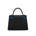 HERMES KELLY 25 SELLIER TRICOLOR BLACK ARDOISE BLEU HYDRA VEAU EPSOM HAND SHOULDER BAG 2024 W STAMP PALLADIUM HARDWARE 90340159