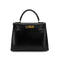 HERMES KELLY 28 BLACK BOXCALF HAND BAG 1996 CIRCLE Z GOLD HARDWARE 90324744