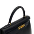 HERMES KELLY 28 BLACK BOXCALF HAND BAG 1996 CIRCLE Z GOLD HARDWARE 90324744