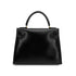 HERMES KELLY 28 BLACK BOXCALF HAND SHOULDER BAG 1993 CIRCLE W GOLD HARDWARE 90321156