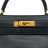 HERMES KELLY 28 BLUE INDIGO BOX CALF HAND BAG 1992 CIRCLE V GOLD HARDWARE 90339443