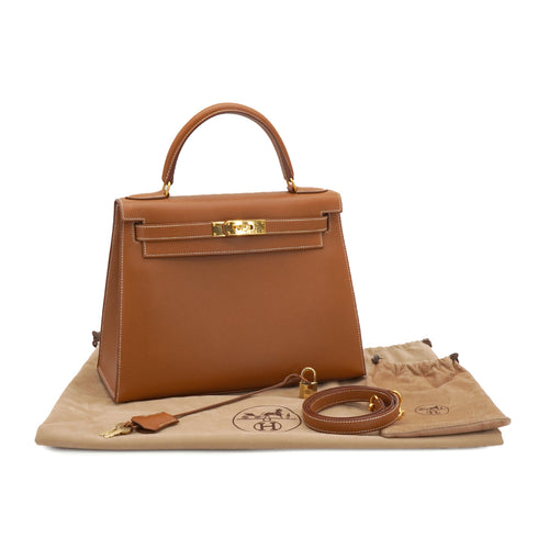 HERMES KELLY 28 COURCHEVEL GOLD HAND SHOULDER BAG 1996 CIRCLE Z GOLD HARDWARE 90335777
