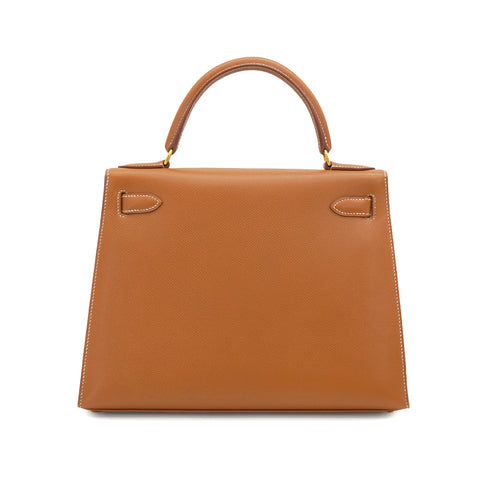 HERMES KELLY 28 COURCHEVEL GOLD HAND SHOULDER BAG 1996 CIRCLE Z GOLD HARDWARE 90335777