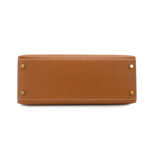 HERMES KELLY 28 COURCHEVEL GOLD HAND SHOULDER BAG 1996 CIRCLE Z GOLD HARDWARE 90335777