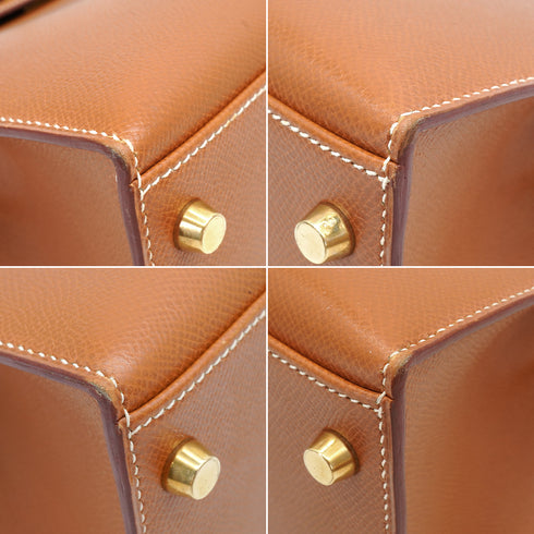 HERMES KELLY 28 COURCHEVEL GOLD HAND SHOULDER BAG 1996 CIRCLE Z GOLD HARDWARE 90335777