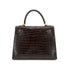 HERMES KELLY 28 GRIS ELEPHANT POROSUS CROCODILE HAND SHOULDER BAG 2001 SQUARE E GOLD HARDWARE 90323190