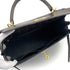 HERMES KELLY 28 GRIS ELEPHANT POROSUS CROCODILE HAND SHOULDER BAG 2001 SQUARE E GOLD HARDWARE 90323190