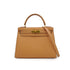 HERMES KELLY 28 SELLIER NATUREL COUCHEVEL HAND SHOULDER BAG 1994 CIRCLE X GOLD HARDWARE 90339215