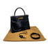 HERMES KELLY 28 RETORNE BLACK BOX CALF HAND SHOULDER BAG 1990 CIRCLE T GOLD HARDWARE 90317902