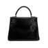 HERMES KELLY 28 RETORNE BLACK BOX CALF HAND SHOULDER BAG 1990 CIRCLE T GOLD HARDWARE 90317902