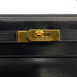 HERMES KELLY 28 RETORNE BLACK BOX CALF HAND SHOULDER BAG 1990 CIRCLE T GOLD HARDWARE 90317902