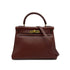 HERMES KELLY 28 RETORNE MARRON FONCE VEAU GULLIVER HAND SHOULDER BAG 1997 SQUARE A GOLD HARDWARE 90317856