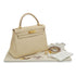 HERMES KELLY 28 RETORNE PARCHEMIN TAURILLON CLEMENCE HAND SHOULDER BAG 2009 SQUARE M GOLD HARDWARE 90331413