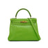 HERMES KELLY 28 RETOURNE APPLE GREEN VEAU GULLIVER HAND SHOULDER BAG 1997 SQUARE A GOLD HARDWARE 90345503