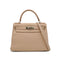 HERMES KELLY 28 RETOURNE ARGILE TOGO HAND SHOULDER BAG 2012 SQUARE P PALLADIUM HARDWARE 90335793