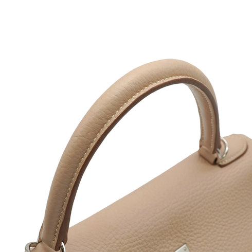 HERMES KELLY 28 RETOURNE ARGILE TOGO HAND SHOULDER BAG 2012 SQUARE P PALLADIUM HARDWARE 90335793