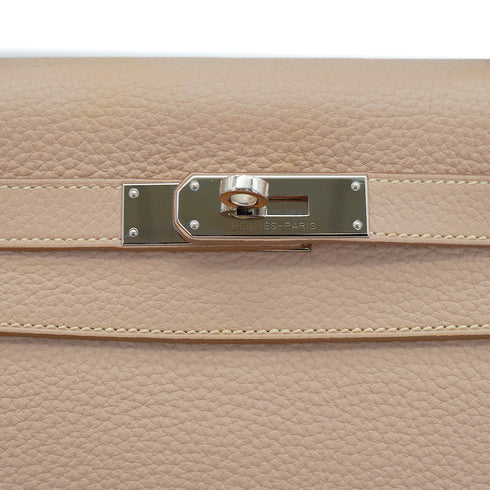 HERMES KELLY 28 RETOURNE ARGILE TOGO HAND SHOULDER BAG 2012 SQUARE P PALLADIUM HARDWARE 90335793
