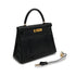 HERMES KELLY 28 RETOURNE BLACK BOXCALF HAND BAG 1992 CIRCLE V GOLD HARDWARE 90324219