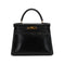 HERMES KELLY 28 RETOURNE BLACK BOXCALF HAND BAG 1992 CIRCLE V GOLD HARDWARE 90324219