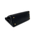 HERMES KELLY 28 RETOURNE BLACK BOXCALF HAND SHOULDER BAG 1999 SQUARE C GOLD HARDWARE 90324139