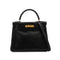 HERMES KELLY 28 RETOURNE BLACK BOX CALF HAND SHOULDER BAG 1992 CIRCLE V GOLD HARDWARE 90346657