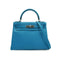 HERMES KELLY 28 RETOURNE BLEU ZANZIBAR EVERCOLOR HAND SHOULDER BAG 2017 A STAMP PALLADIUM HARDWARE 90331405