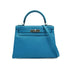 HERMES KELLY 28 RETOURNE BLEU ZANZIBAR EVERCOLOR HAND SHOULDER BAG 2017 A STAMP PALLADIUM HARDWARE 90331405