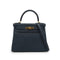 HERMES KELLY 28 RETOURNE BLUE INDIGO EVERCOLOR HAND SHOULDER BAG 2025 K STAMP GOLD HARDWARE 90351043