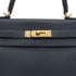 HERMES KELLY 28 RETOURNE BLUE INDIGO EVERCOLOR HAND SHOULDER BAG 2025 K STAMP GOLD HARDWARE 90351043