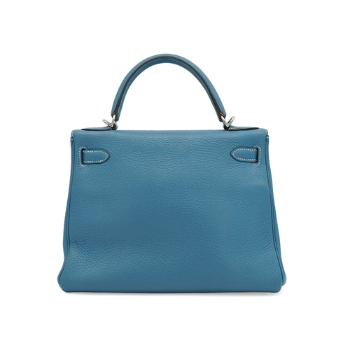 HERMES KELLY 28 RETOURNE BLUE JEAN TOGO 2006 SQUARE J PALLADIUM HARDWARE 90350580
