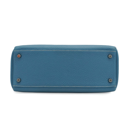 HERMES KELLY 28 RETOURNE BLUE JEAN TOGO 2006 SQUARE J PALLADIUM HARDWARE 90350580